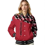 custom miami redhawks camouflage splash red varsity jacket best selling