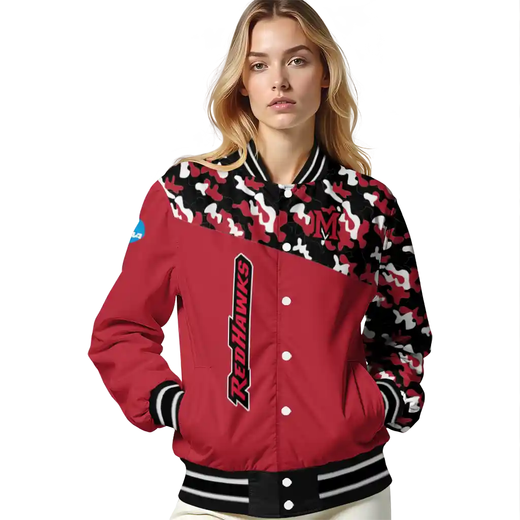 custom miami redhawks camouflage splash red varsity jacket latest model custom miami redhawks camouflage splash red varsity jacket latest model