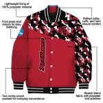 custom miami redhawks camouflage splash red varsity jacket best selling