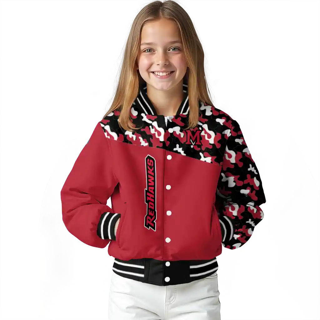 custom miami redhawks camouflage splash red varsity jacket top rated custom miami redhawks camouflage splash red varsity jacket top rated