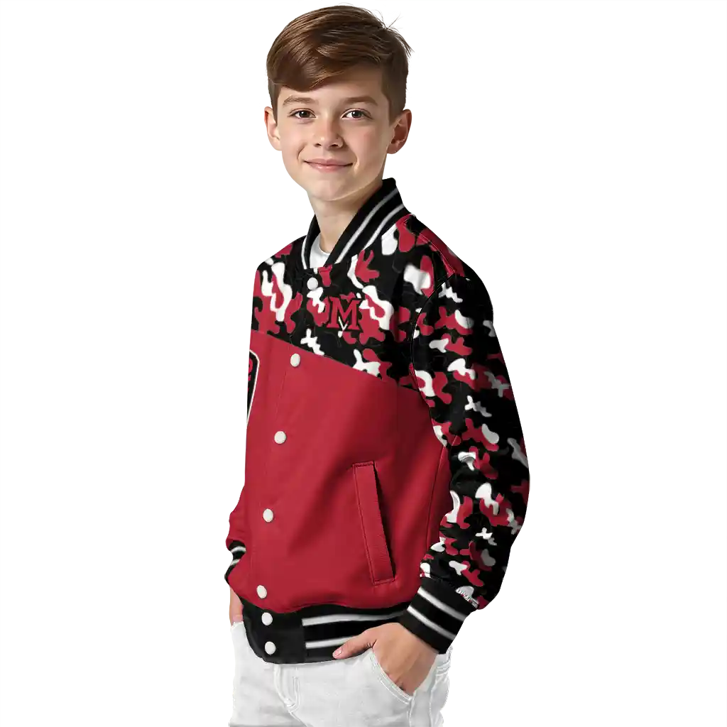 custom miami redhawks camouflage splash red varsity jacket trendy custom miami redhawks camouflage splash red varsity jacket trendy