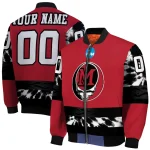 custom miami redhawks circle skull red black bomber jacket best selling