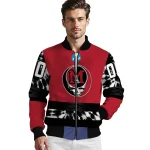 custom miami redhawks circle skull red black bomber jacket best selling