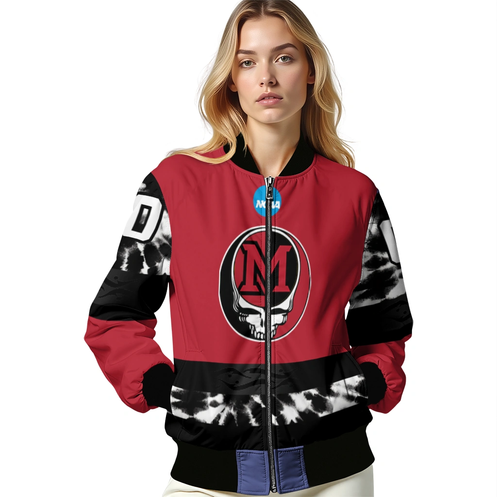 custom miami redhawks circle skull red black bomber jacket latest model custom miami redhawks circle skull red black bomber jacket latest model