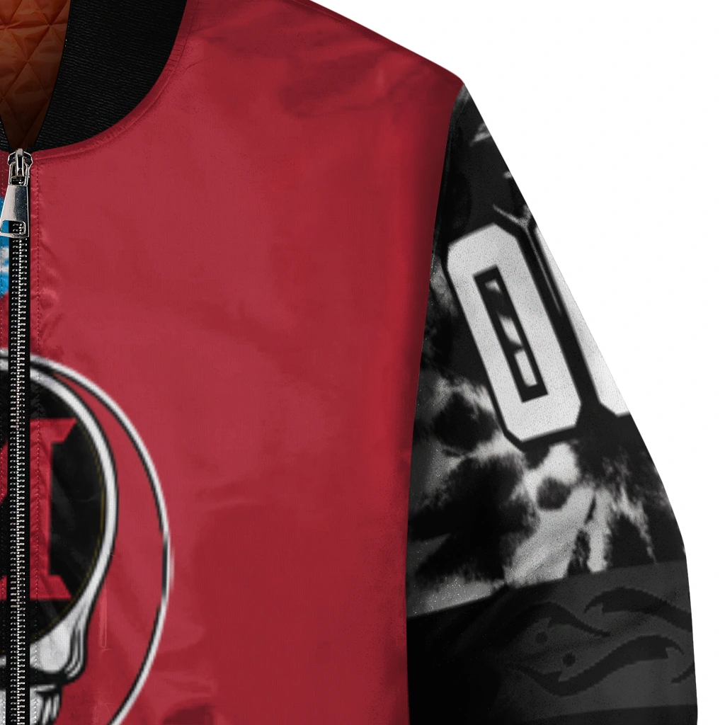 custom miami redhawks circle skull red black bomber jacket premium grade custom miami redhawks circle skull red black bomber jacket premium grade