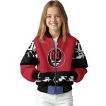 custom miami redhawks circle skull red black bomber jacket best selling