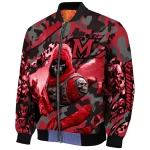 custom miami redhawks skull horde red bomber jacket best selling