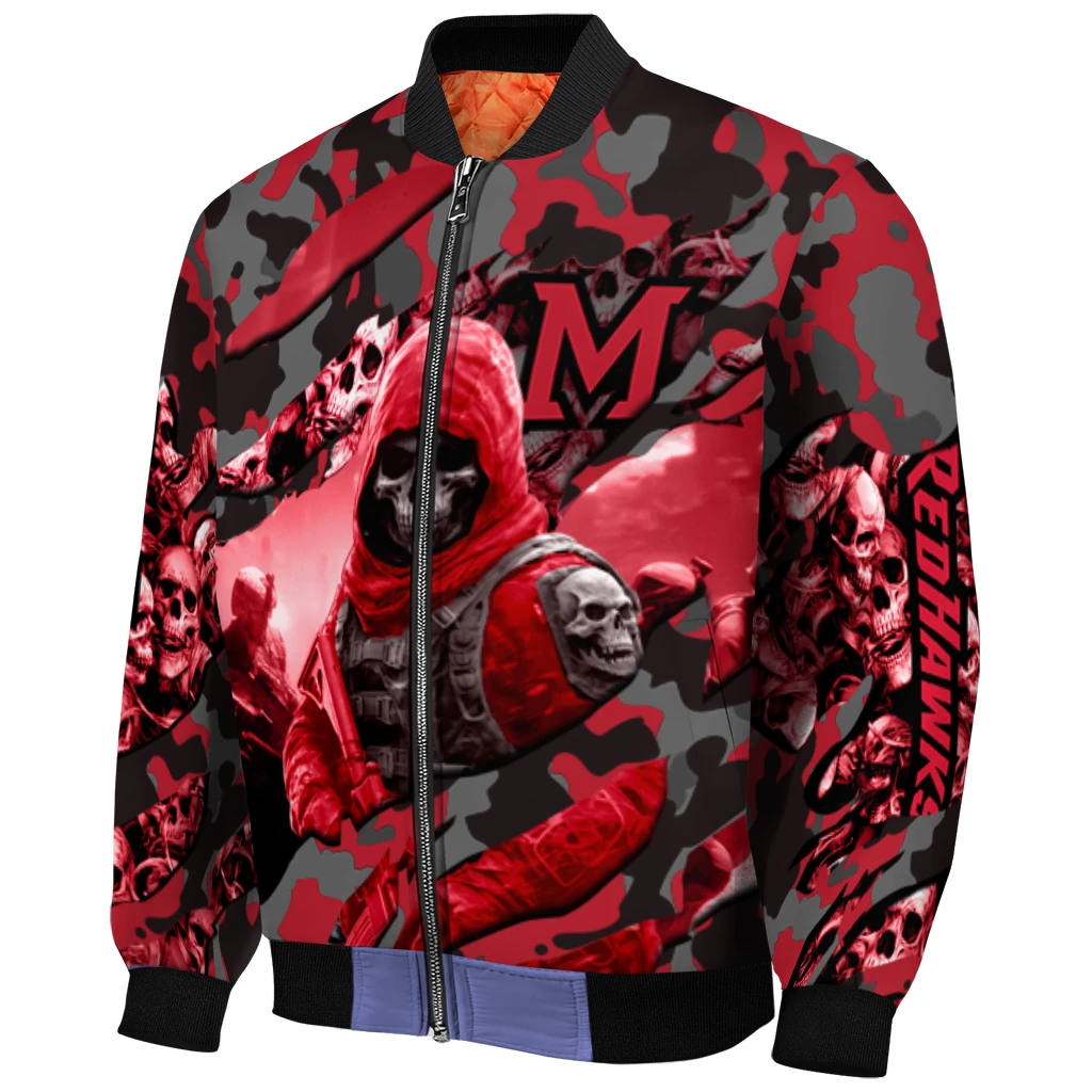 custom miami redhawks skull horde red bomber jacket fashion forward custom miami redhawks skull horde red bomber jacket fashion forward