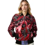 custom miami redhawks skull horde red bomber jacket best selling