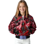 custom miami redhawks skull horde red bomber jacket best selling