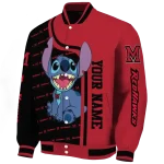 custom miami redhawks stitch laughing red varsity jacket best selling