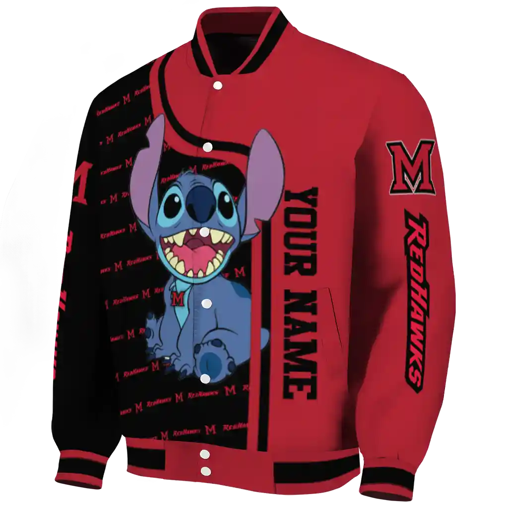 custom miami redhawks stitch laughing red varsity jacket best selling custom miami redhawks stitch laughing red varsity jacket best selling