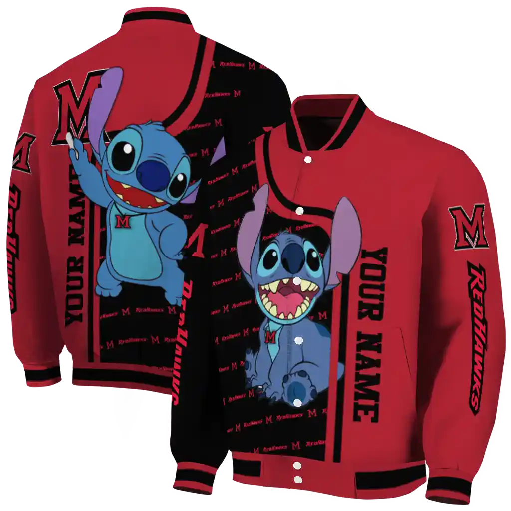 custom miami redhawks stitch laughing red varsity jacket fashion forward custom miami redhawks stitch laughing red varsity jacket fashion forward