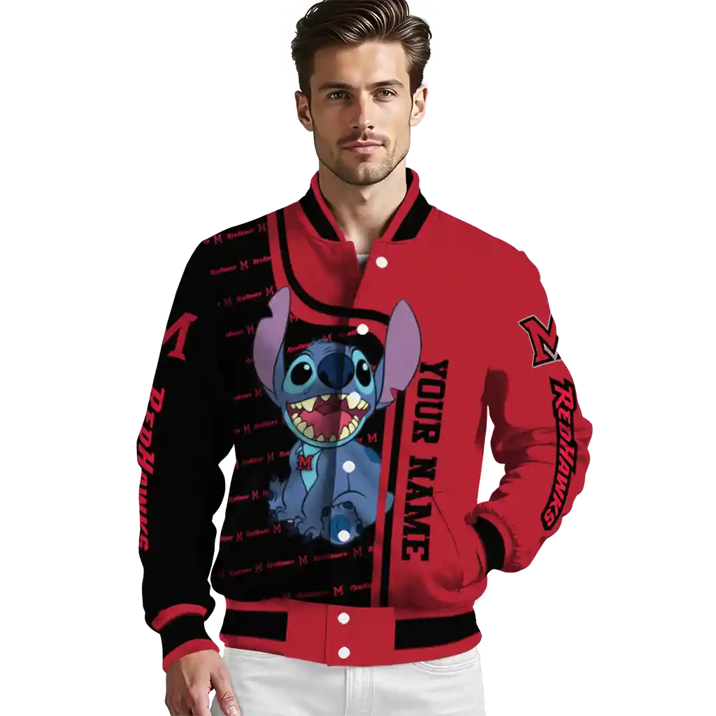 custom miami redhawks stitch laughing red varsity jacket high quality custom miami redhawks stitch laughing red varsity jacket high quality