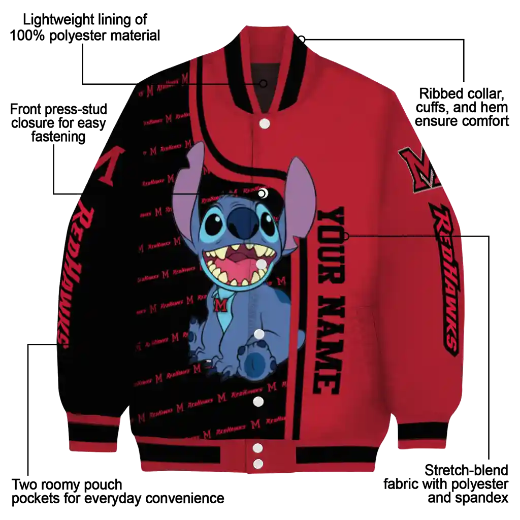 custom miami redhawks stitch laughing red varsity jacket new arrival custom miami redhawks stitch laughing red varsity jacket new arrival