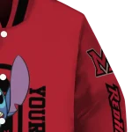 custom miami redhawks stitch laughing red varsity jacket best selling