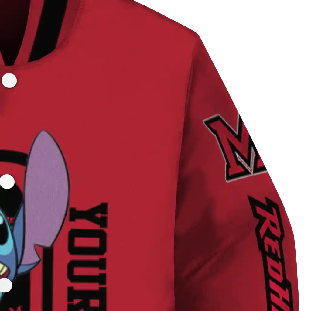 custom miami redhawks stitch laughing red varsity jacket premium grade custom miami redhawks stitch laughing red varsity jacket premium grade