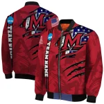 custom miami redhawks usa flag claws red bomber jacket best selling