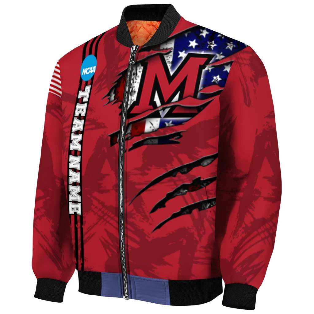 custom miami redhawks usa flag claws red bomber jacket fashion forward custom miami redhawks usa flag claws red bomber jacket fashion forward