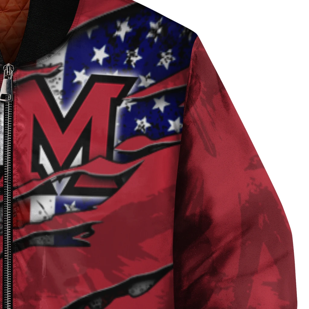 custom miami redhawks usa flag claws red bomber jacket premium grade custom miami redhawks usa flag claws red bomber jacket premium grade