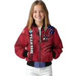 custom miami redhawks usa flag claws red bomber jacket best selling