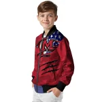 custom miami redhawks usa flag claws red bomber jacket best selling