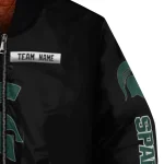 custom michigan state spartans american flag skull black bomber jacket best selling