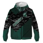 custom michigan state spartans arrow matrix green black windbreaker jacket best selling