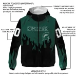 custom michigan state spartans flame trim green black windbreaker jacket best selling