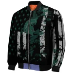 custom michigan state spartans star stripes green black bomber jacket best selling
