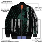 custom michigan state spartans star stripes green black bomber jacket best selling