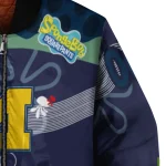 custom michigan wolverines spongebob playtime blue bomber jacket best selling