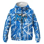 custom middle tennessee blue raiders brushstroke pattern blue windbreaker jacket best selling