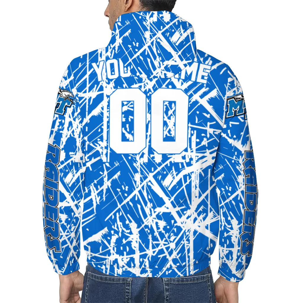 custom middle tennessee blue raiders brushstroke pattern blue windbreaker jacket trendy custom middle tennessee blue raiders brushstroke pattern blue windbreaker jacket trendy