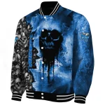 custom middle tennessee blue raiders skull cluster blue varsity jacket best selling
