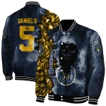 custom milwaukee brewers skull cluster navy blue varsity jacket best selling