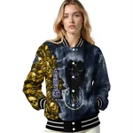 custom milwaukee brewers skull cluster navy blue varsity jacket best selling