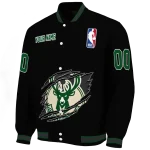 custom milwaukee bucks claw edge black varsity jacket best selling