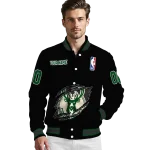 custom milwaukee bucks claw edge black varsity jacket best selling