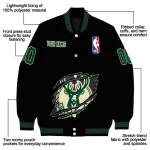 custom milwaukee bucks claw edge black varsity jacket best selling