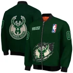 custom milwaukee bucks claw slash green bomber jacket best selling