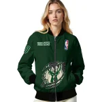 custom milwaukee bucks claw slash green bomber jacket best selling