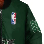 custom milwaukee bucks claw slash green bomber jacket best selling