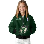 custom milwaukee bucks claw slash green bomber jacket best selling