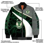 custom milwaukee bucks electric flash green bomber jacket best selling