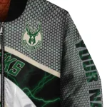 custom milwaukee bucks electric flash green bomber jacket best selling