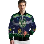 custom milwaukee bucks spongebob playtime green blue bomber jacket best selling
