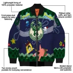 custom milwaukee bucks spongebob playtime green blue bomber jacket best selling