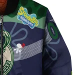 custom milwaukee bucks spongebob playtime green blue bomber jacket best selling
