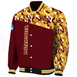 custom minnesota golden gophers camouflage splash maroon varsity jacket best selling